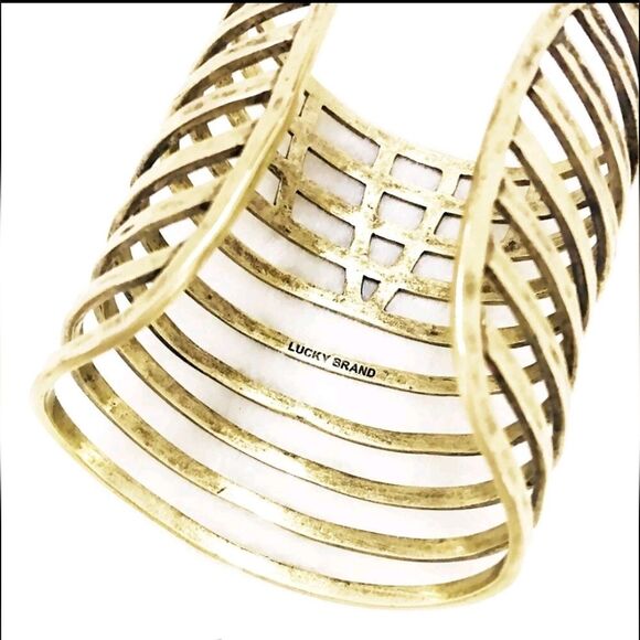 Lucky Brand Gold Tone Openwork Cuff Bracelet - Picture 3 of 4